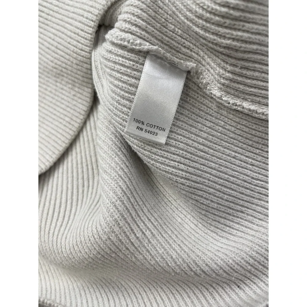 Banana Republic Men Sweater Large Ivory Ribbed Crew Neck Skater Grunge Fisherman